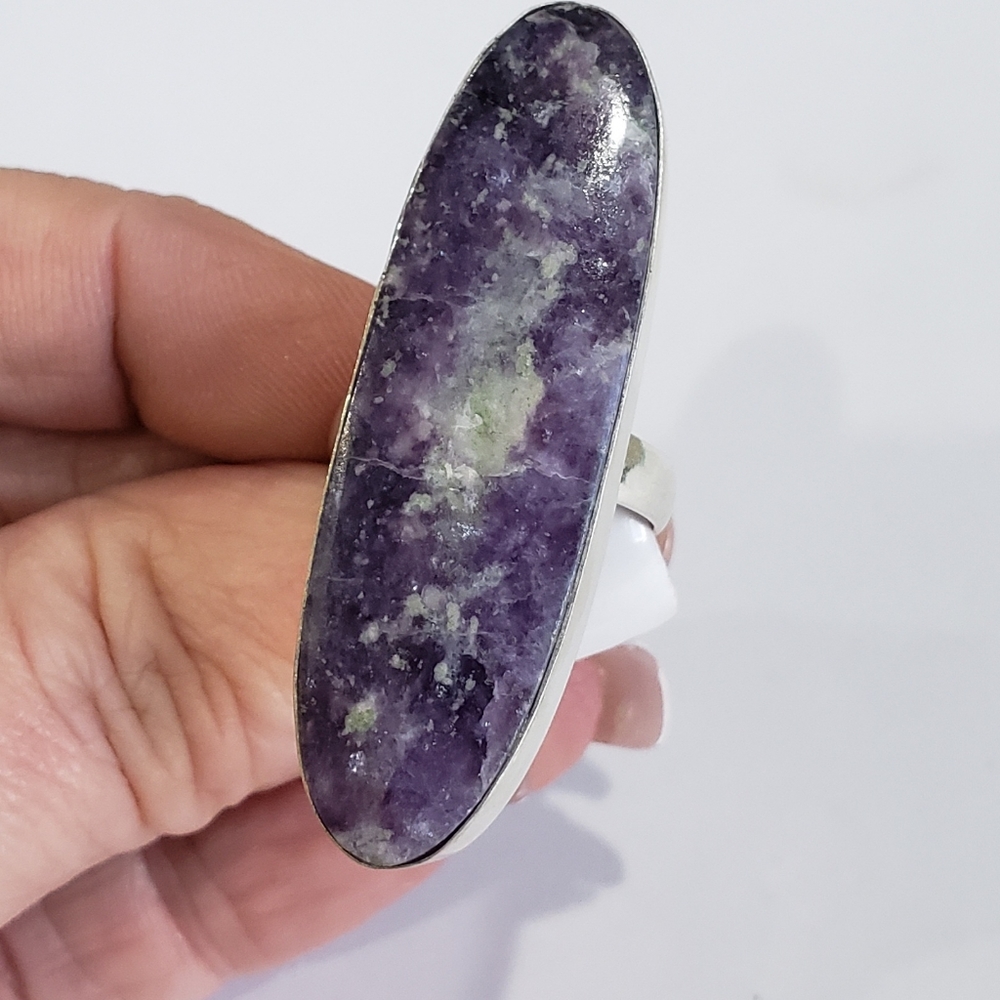 Lepidolite Ring, 925 Silver Lepidolite Ring, Lepi… - image 3
